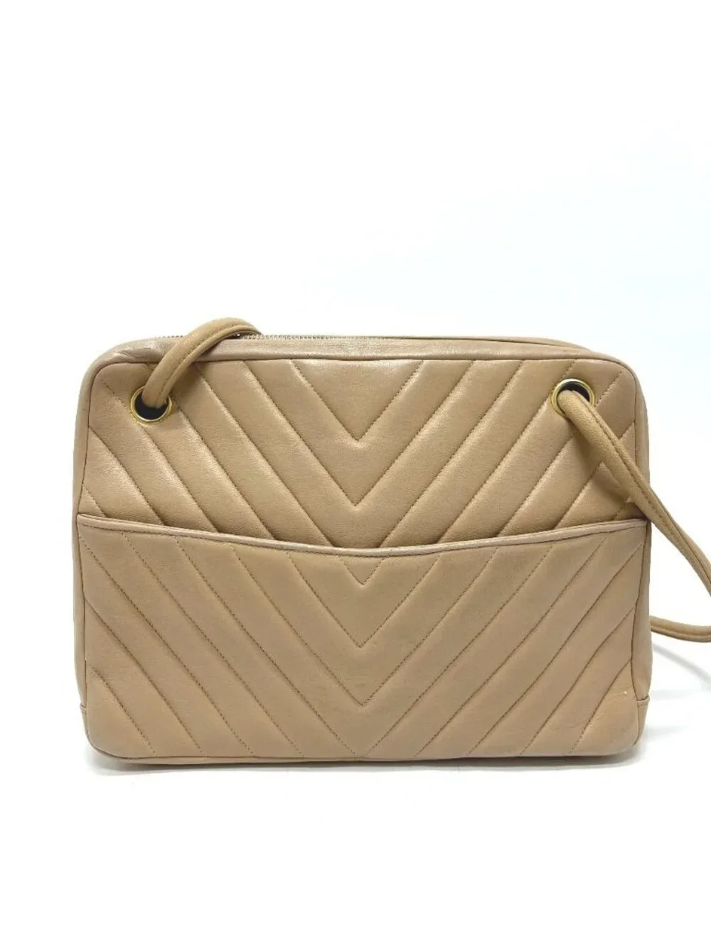 Chanel Handbag Stitch Chez Blanc Lambskin Beige